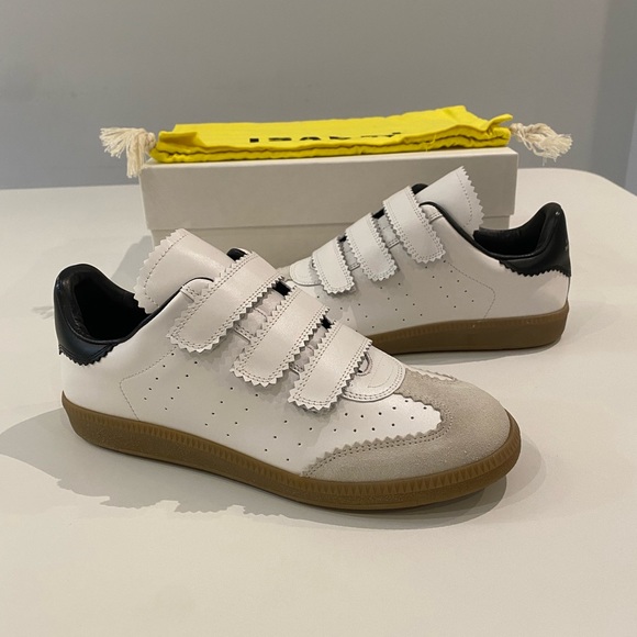 Isabel Marant Beth Sneaker in White/Black/Gum Sole sz 39 New in Box - Picture 9 of 10